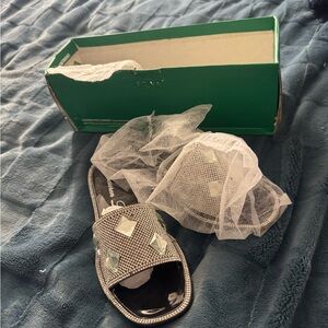 Sparkly Silver Slip-On Shoes